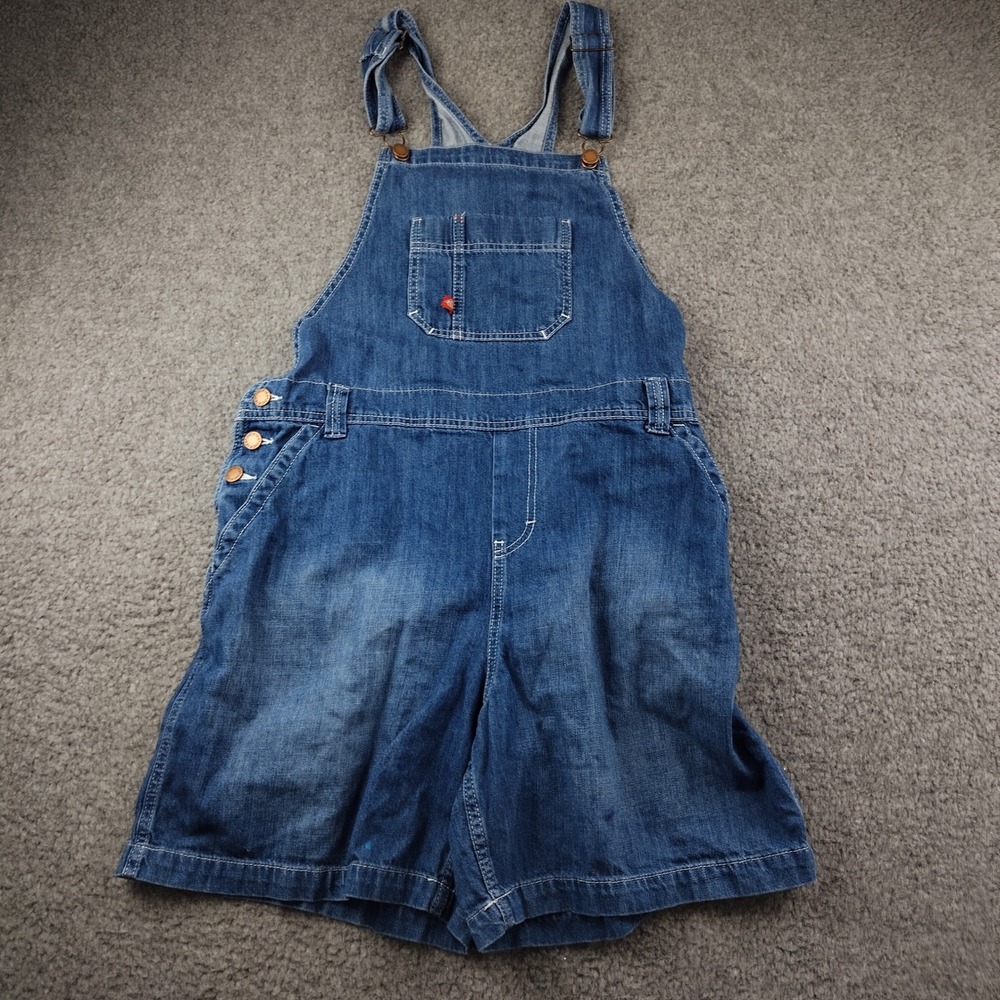 Dickies Denim Bib Shortalls Overalls Sz Large Blue Utility Pocket Womens Farmer